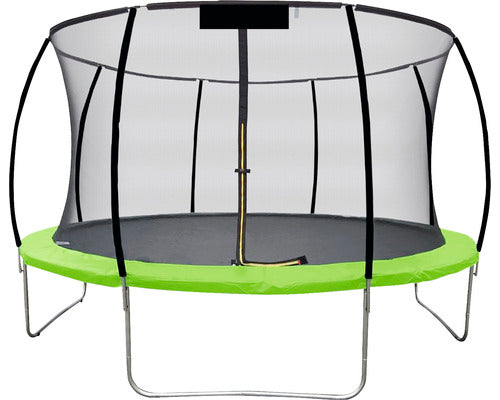 Trambulina Copii Certificata Tuv-ce Cu Plasa De Siguranta Si Scara Ø 427 Cm H 269 Cm Negru/verde