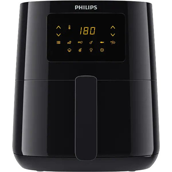 Friteuza cu aer cald Philips Airfryer Essential Collection HD9252/90 compact digital, capacitate 4.1 L, afisaj digital, 7 setari presetate (cartofi congelati, carne, peste, functie de mentinere la cald si multe altele), Curatare usoara