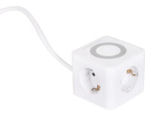 Prelungitor Electric Q-link Powercube 3 Prize + 3x Usb + Incarcare Wireless, Cablu 1, 5m 3680w, Alb