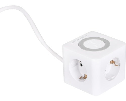 Prelungitor Electric Q-link Powercube 3 Prize + 3x Usb + Incarcare Wireless, Cablu 1, 5m 3680w, Alb
