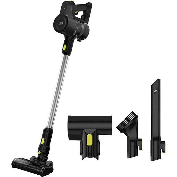 Aspirator Vertical BEKO ErgoClean VRT51225VB, 0.55l, 25.2V, Autonomie maxima 45 min, PerformCyclone, Argintiu-Negru