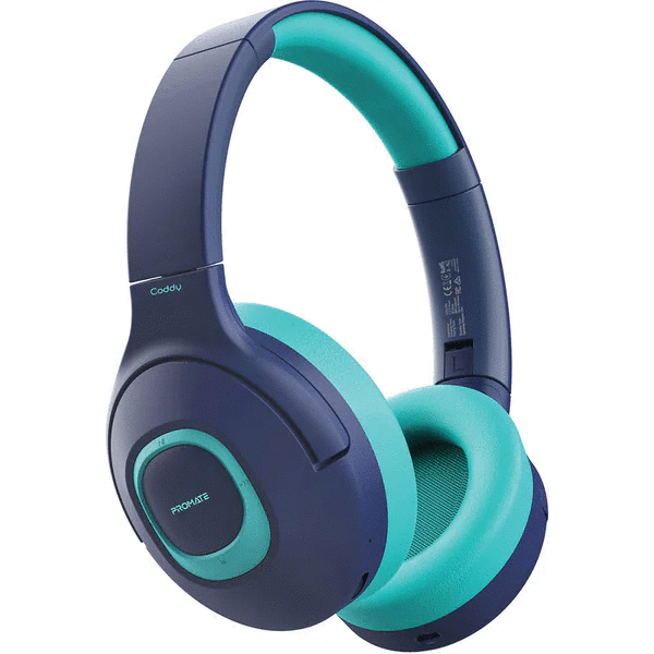 Casti Pentru Copii PROMATE Coddy, Bluetooth, On-ear, Microfon, Albastru-Turcoaz