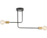Plafoniera Gino E27 Max. 2x60w, Negru/auriu