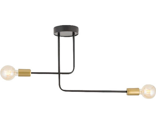Plafoniera Gino E27 Max. 2x60w, Negru/auriu