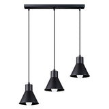 Lampa suspendata Taleja negru otel 3 becuri con modern de interior