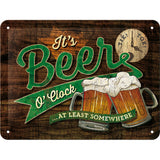 Tablou metalic - Beer O'Clock 15x20 cm