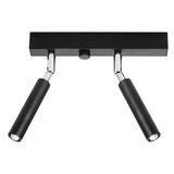 Lampa de tavan Eyetech negru aluminiu 2 becuri tub modern de interior