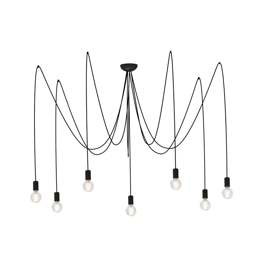 Lampa suspendata, Nowodvorski, 7 x E27, 60 W, Metal, Negru