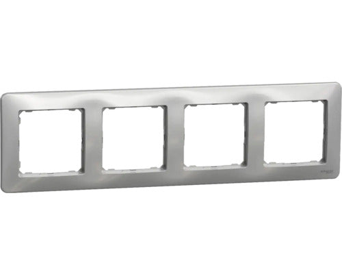 Rama Aparataje Schneider Sedna Design 4 Posturi, Montaj Orizontal, Aluminiu