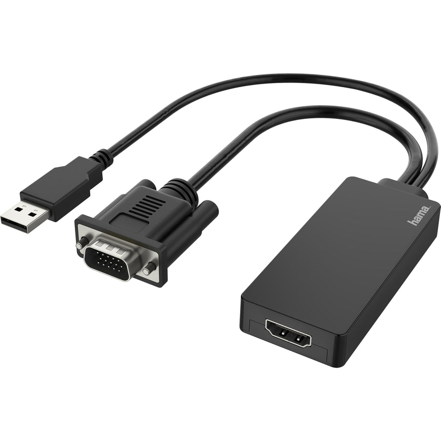 Adaptor Video Hama, Mufa VGA + USB - Mufa HDMI, Full HD 1080p