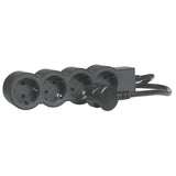 Prelungitor Legrand Revolution L694562, 4 prize, sectiune cablu 3x1.5mm, cordon 3m, Negru/Gri