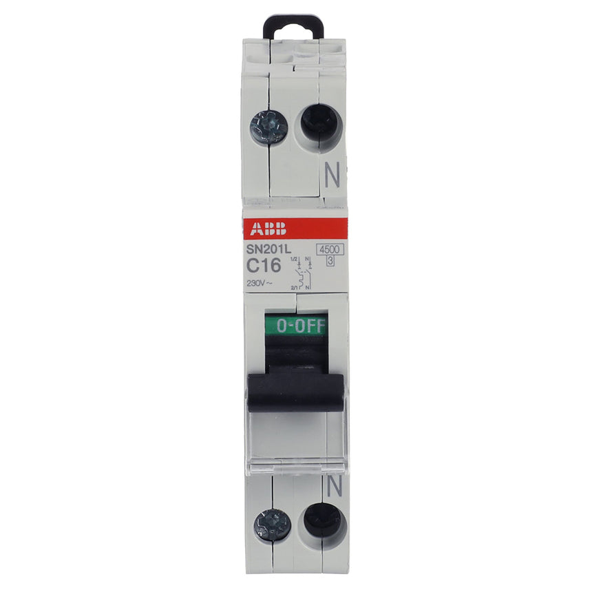 Siguranta electrica automata ABB 2CSS245101R0164, latime 1 modul, 4,5KA, 1P+N, caracteristica C, 16A