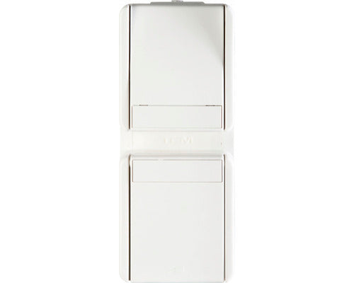 Intrerupator Cap-scara & Priza Tem Fontana Ip44 Alb, Montaj Aplicat Vertical