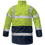 Jacheta reflectorizanta Cerva Biroad HV, jacheta interioara si vesta sunt detasabile, izolata termic, impermeabila, cu benzi reflectorizante, galben/albastru, marimea 2XL