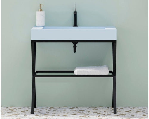 Cadru Metalic pentru Suport Blat, Lavoar Savini Idea, 80 cm, Negru