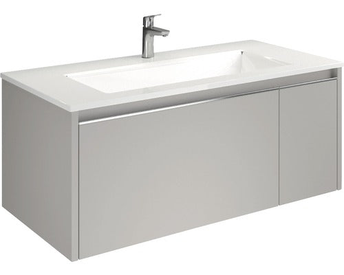 Baza Suspendata cu Lavoar, Savini Cielo Tortora Chiaro Mat, 100 cm, Alb
