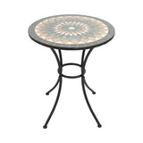 Masa vintage rotunda mozaic din metal, Ø 60 cm, inaltime 72 cm