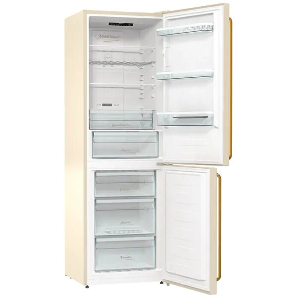 Combina frigorifica Gorenje NRK6192CLI, No Frost Plus, 300 l, H 185 cm, Clasa E, crem