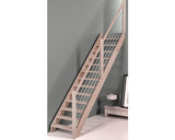 Scara Nevada Dreapta 14 Pasi 13 Trepte din Fag cu Contratreapta si Balustrada Frezata, Natur
