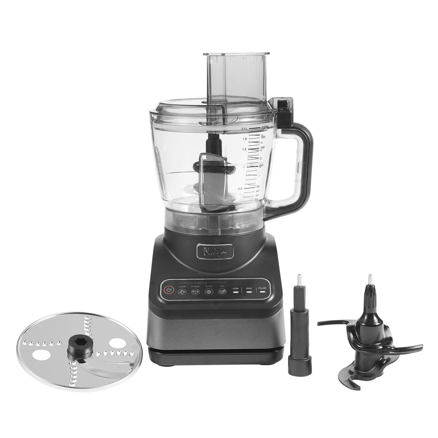 Blender si Robot de bucatarie Ninja BN650, 850W, bol 2.1L, 4 programe Auto-IQ inteligente si 3 programe manuale, lama pentru aluat, disc de feliere si razuire, capac pentru recipient, functie procesare rapid ingrediente, design modern, negru