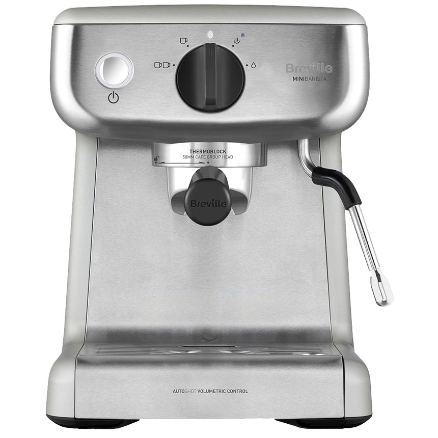 Espressor manual Breville Barista Mini VCF125X-01, 15 bari, 2 l, recipient detasabil lapte 0.35 l, silver