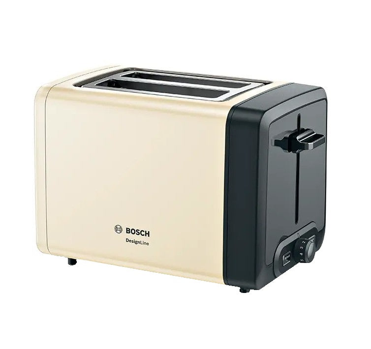 Prajitor de paine BOSCH DesignLine TAT4P427, 2 felii, 970W, Negru/ bej
