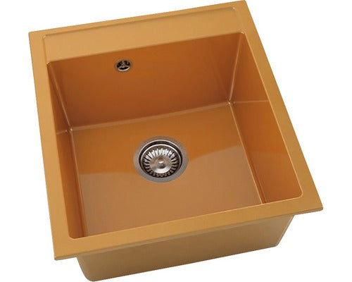 Chiuveta Bucatarie Cu O Cuva Fat Avangard 224 51x46 Cm, Fara Picurator, Marmura Compozita Orange