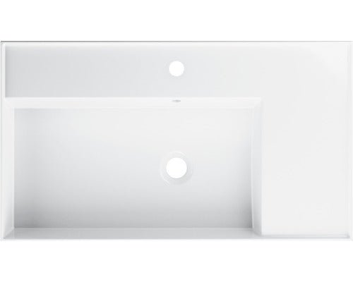 Lavoar ceramica Jungborn Quattro 81 cm, polita dreapta, alb lucios
