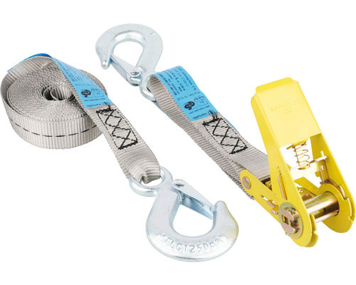 Set Chingi De Fixare Cu Clichet Si Carabiniera Mamutec 25mm X 5m, Max. 800kg, Gri, 2 Piese
