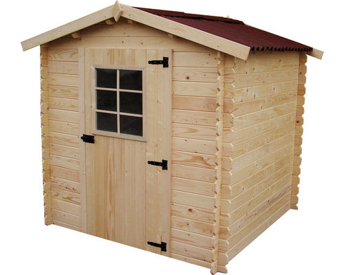 Casuta De Gradina Habrita Fara Podea Lemn Masiv Rasinoase 210x204 Cm Natur