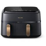 Friteuza cu aer cald Philips, 2 sertare, 9L, gri-cupru, 2750W, 38.25 x 44.39 x 31.42 cm