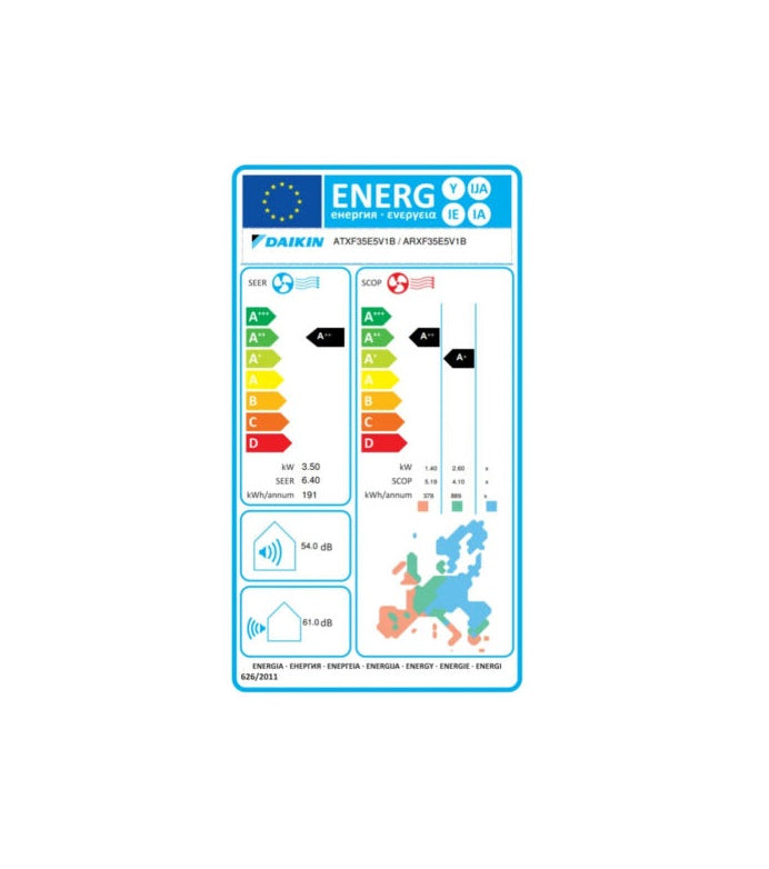 Aer Conditionat DAIKIN Siesta ATXF35E-ARXF35E, 12000 BTU, A++/A+, Functie Incalzire, Inverter, Wi-Fi, Alb