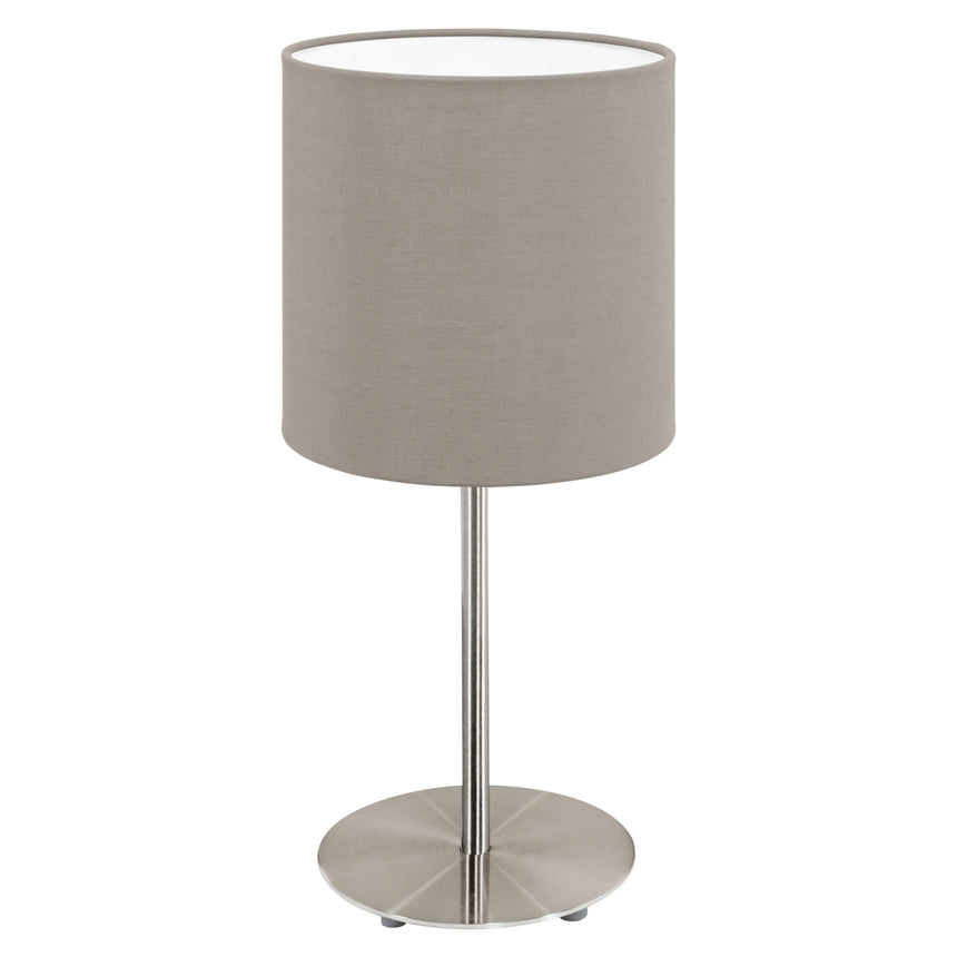 Veioza textila, Pasteri, 31595, E27, Nichel Mat-Taupe, 60W