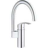Baterie de bucatarie Grohe Eurosmart, cartus ceramic, 3/4'', limitator debit/temperatura, pivotanta, Crom