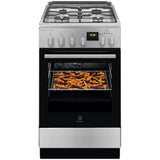 Aragaz Electrolux LKK560208X, Mixt, 4 arzatoare gaz, Cuptor electric multifunctional, SteamBake, AirFry, Aprindere integrata, Grill electric, Clasa A, 50 cm, Inox