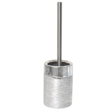 Perie wc din ceramica si metal, Frandis, 10x37 cm, argintie