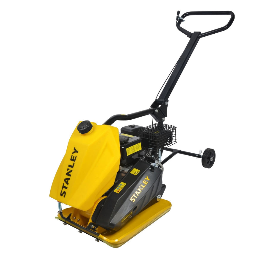 Placa vibrocompactoare Stanley 13000N-T cu rezervor de apa, pe benzina, putere 6.5 cp 196cc, 5500 rot/min dimensiune placa 540x420mm