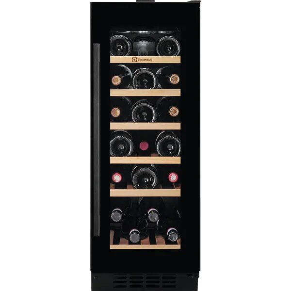 Racitor de vinuri Electrolux EWUS020B5B, 20 sticle, Rafturi lemn, Control electronic, Clasa G, H 82 cm, Negru