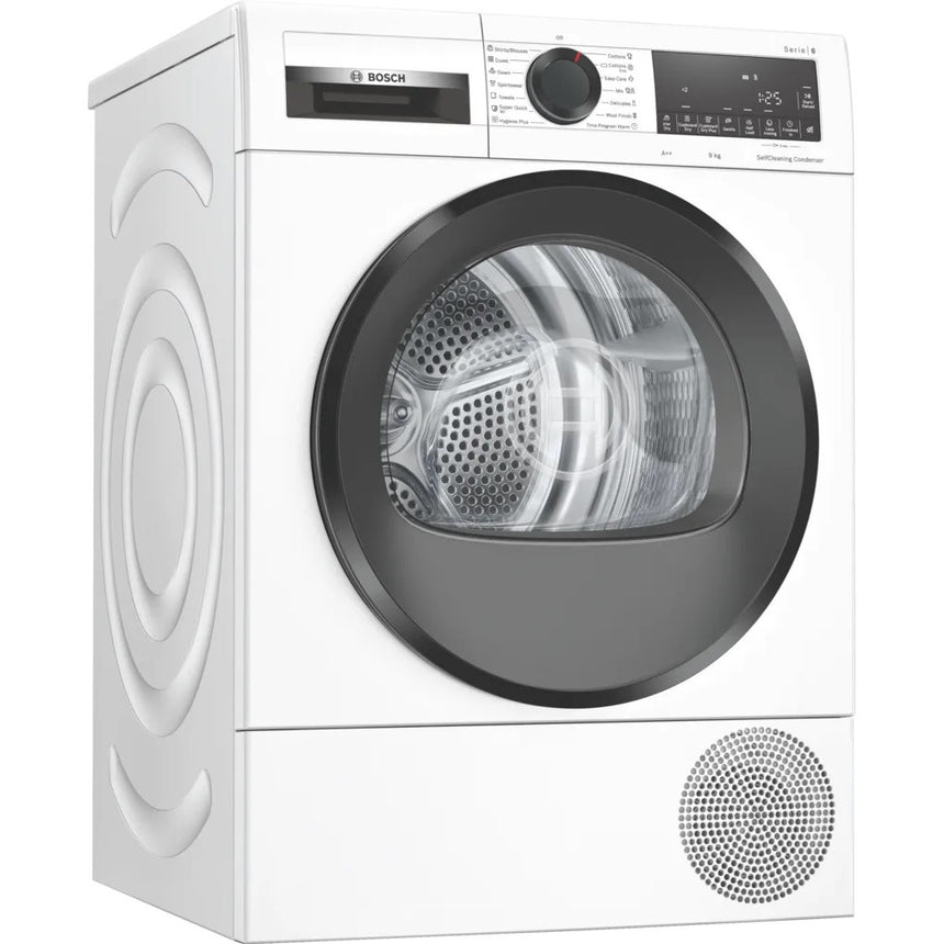 Uscator de rufe Bosch WQG24500BY, Pompa de caldura, 9 kg, 15 programe, Condensator cu autocuratare, AutoDry Technology, Clasa E, Alb