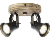Plafoniera Cu Spoturi Dorisa Gu10 Max. 2x5w, Negru/lemn Natur