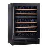 Vitrina de vinuri incorporabila Hoover HWCB 60, 145 l, Capacitate 46 sticle, Clasa G, 2 zone de racire, Iluminare LED, 60 cm, Nergu