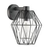 Aplica exterior Canove, EGLO, 1xE27, otel placat cu zinc, negru, sticla, 24 x 23.5 x 23 cm, IP44