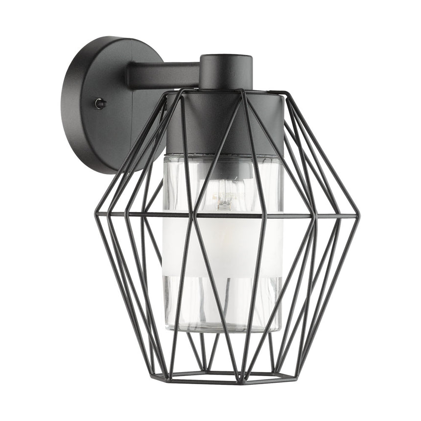 Aplica exterior Canove, EGLO, 1xE27, otel placat cu zinc, negru, sticla, 24 x 23.5 x 23 cm, IP44