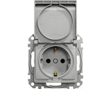 Priza 2p+e Simpla Schneider Sedna Design, Capac De Protectie, Obturatoare Aluminiu