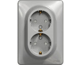 Priza 2p+e Dubla Schneider Sedna Design, Obturatoare Aluminiu