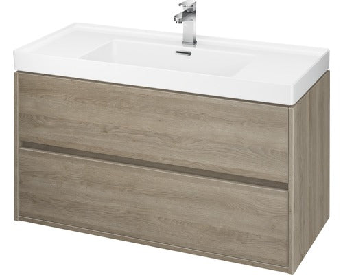 Dulap de baie stejar Cersanit Crea, 100 cm, pentru lavoarele pe blat Crea Cersanit