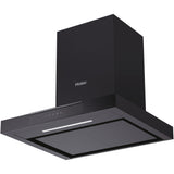 Hota incorporabila decorativa Haier HATS6DCS56B, Putere de absorbtie 746 mc/h, TouchControl, Iluminare LED, Clasa A+, 60 cm, Sticla neagra