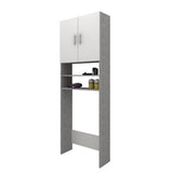 Dulap pentru Masina de Spalat Rufe PAL, 2 Usi, 65x190 cm, Alb-Gri