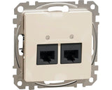 Priza Date Rj45 Dubla Schneider Sedna Design Cat6 Utp, Bej