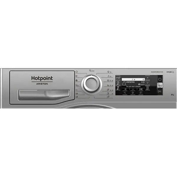 Masina de spalat rufe Hotpoint NLCD945SSAEUN, 9kg, 1400 rpm, Clasa B, Steam Refresh, Steam Hygiene, Motor Inverter, Display LCD, Argintiu